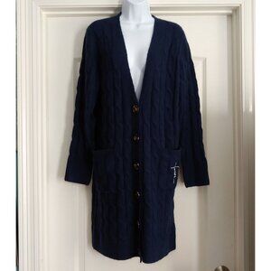 Love In Faith Cable Knit Duster Cardigan Church Faith Over Fear Virtue Wear L